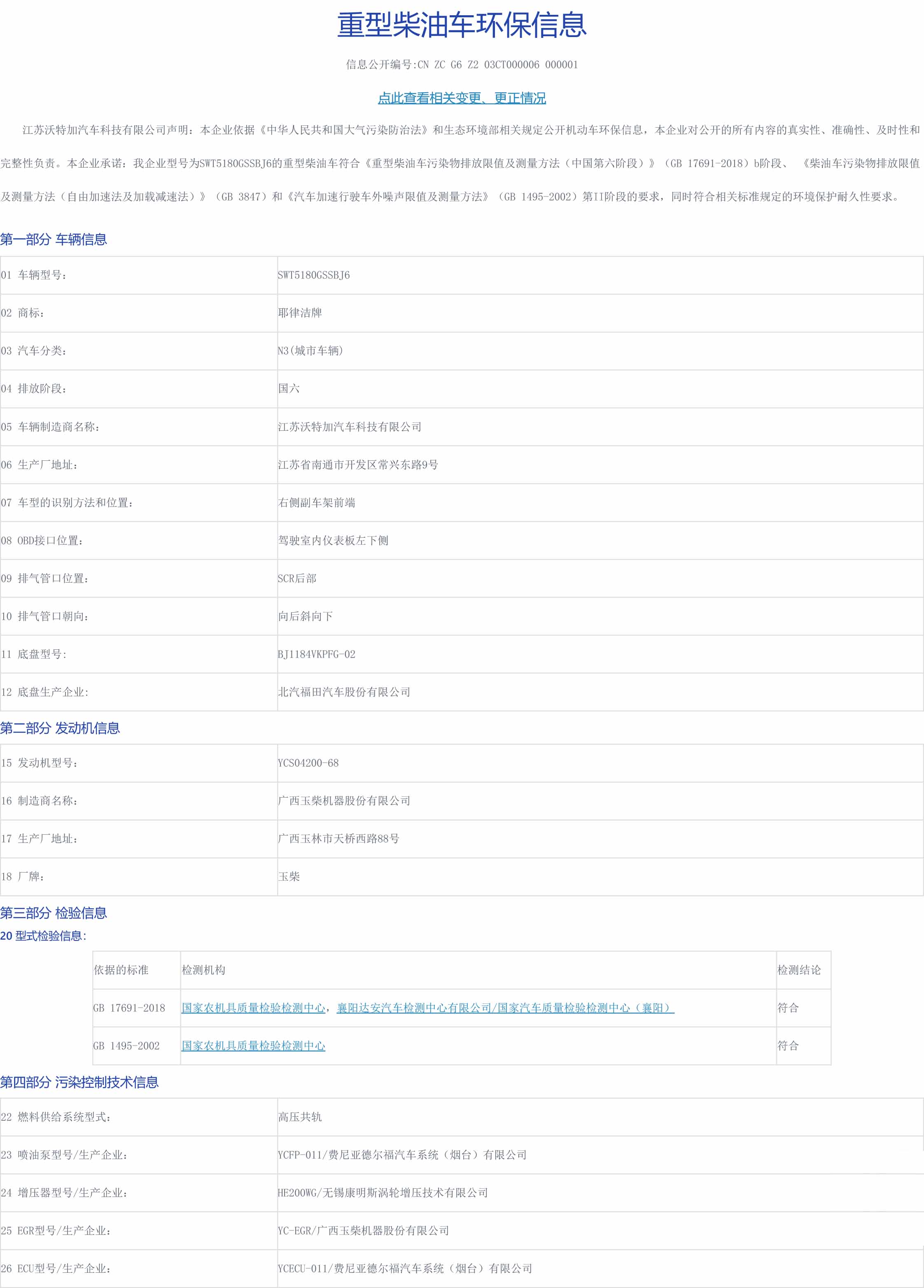 车辆环保信息公开