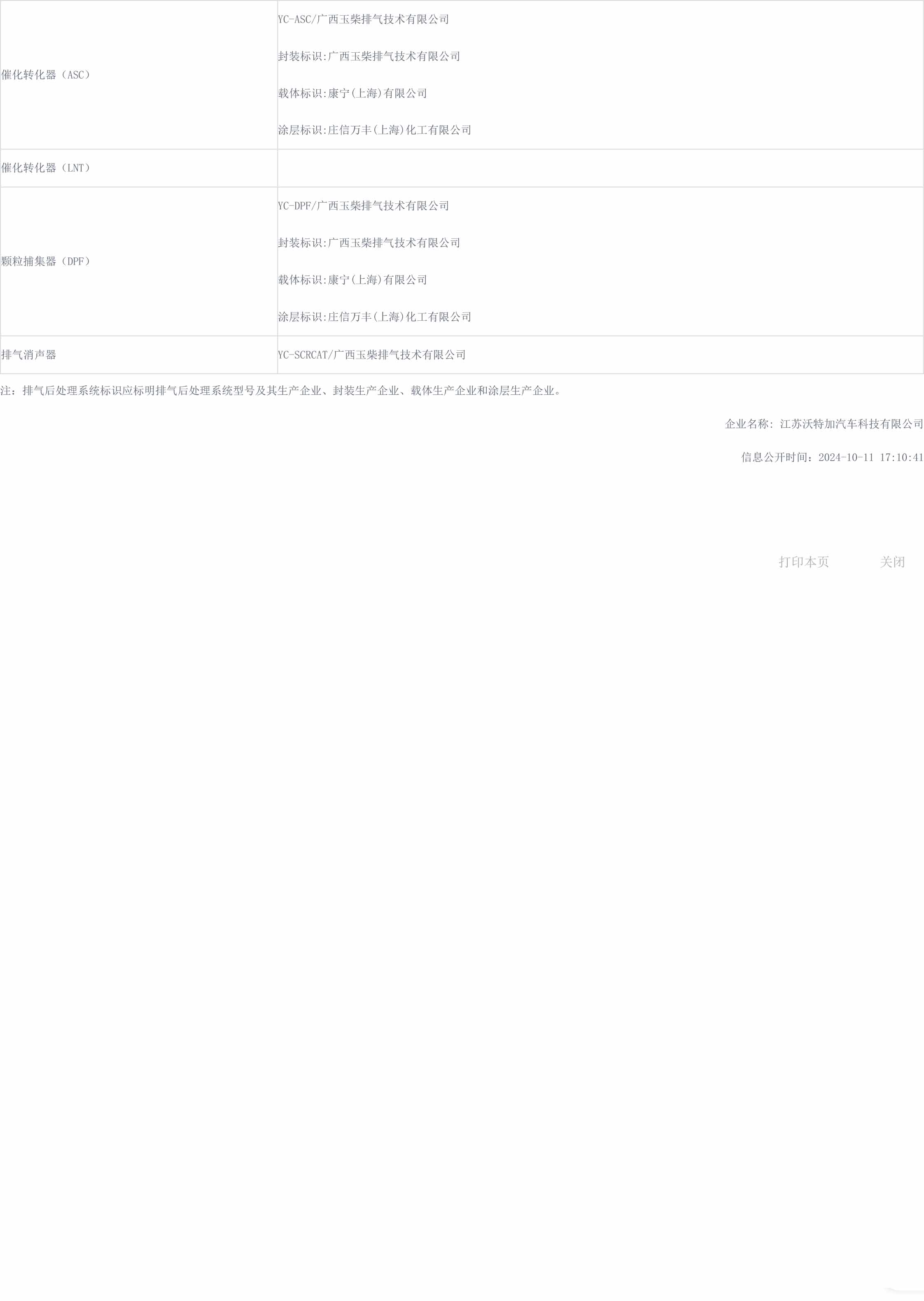 车辆环保信息公开