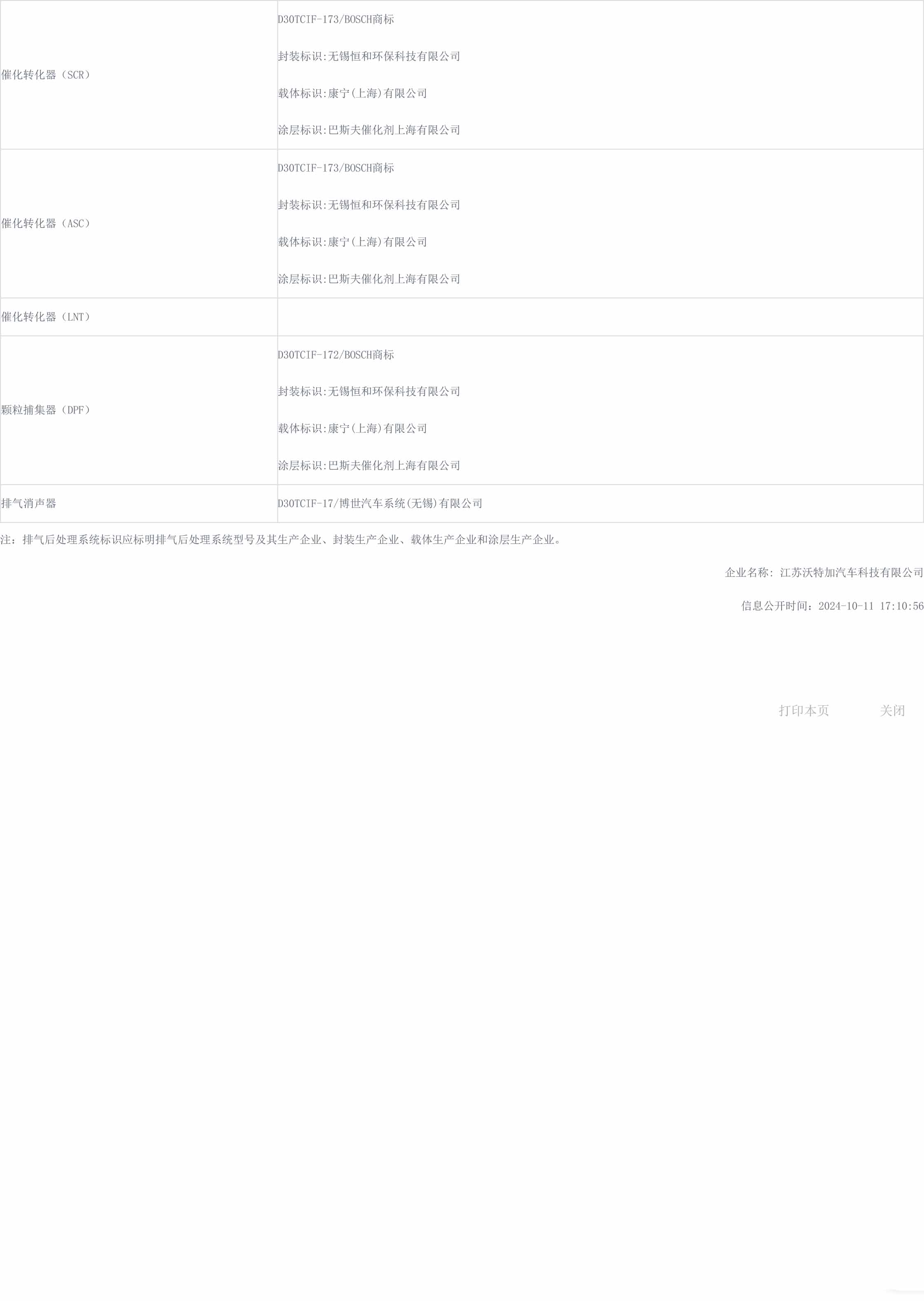 车辆环保信息公开