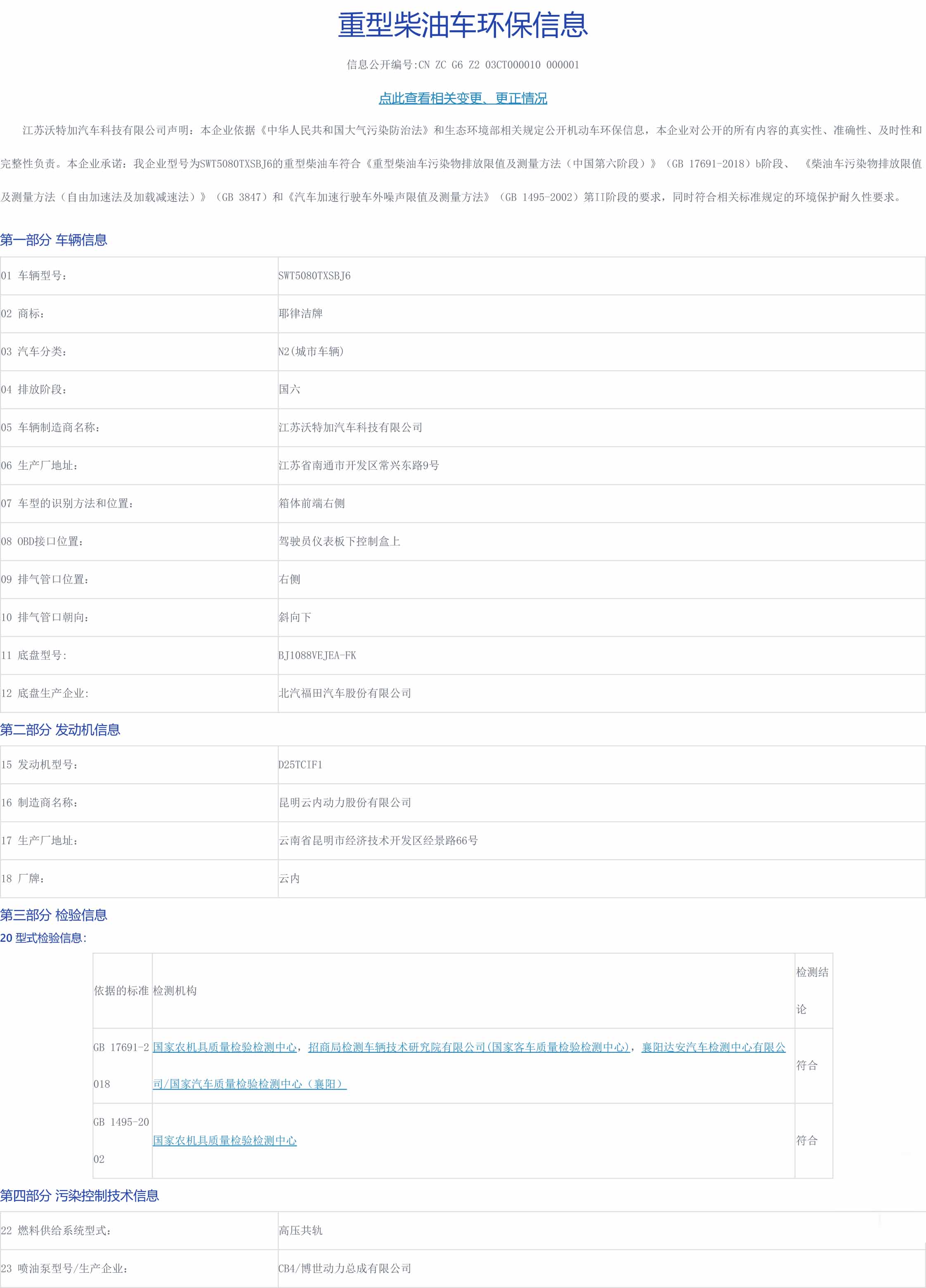 车辆环保信息公开