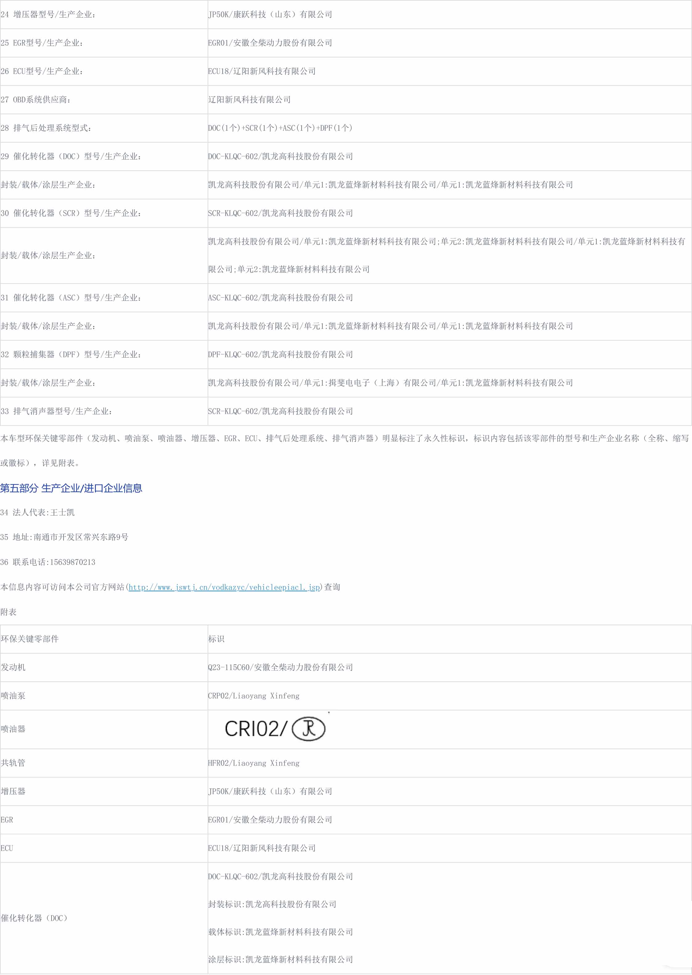 车辆环保信息公开