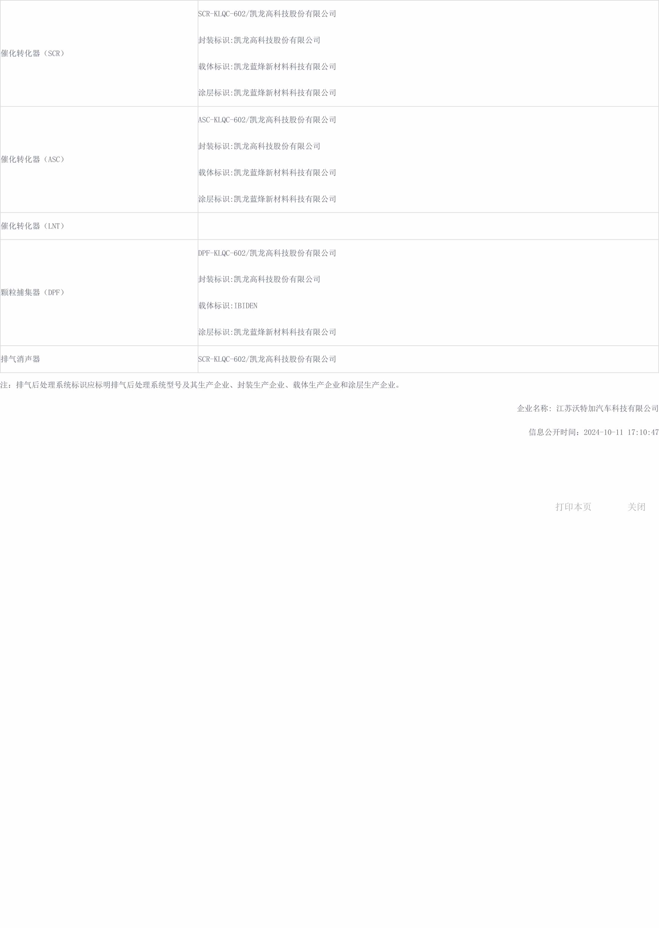 车辆环保信息公开