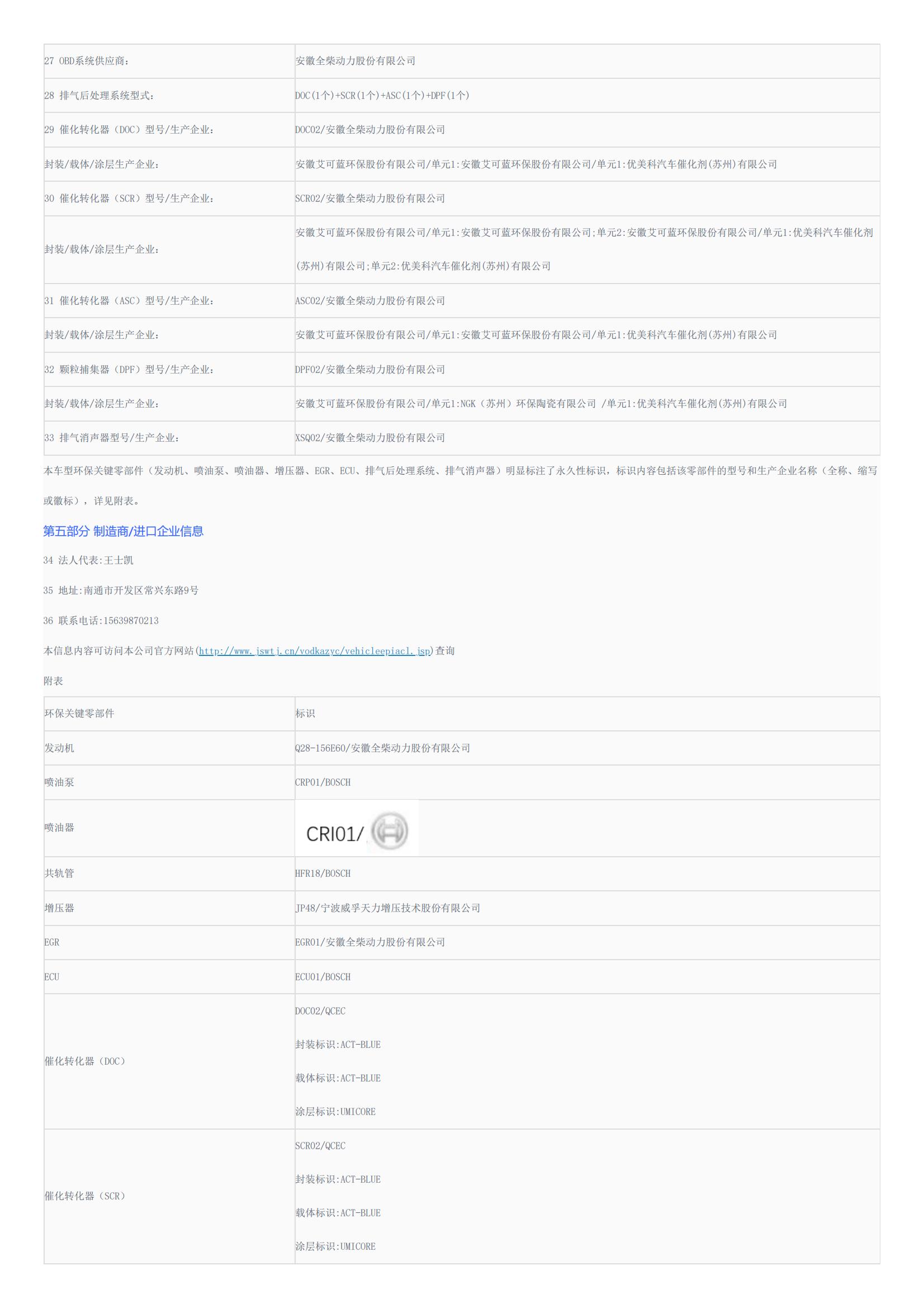 车辆环保信息公开