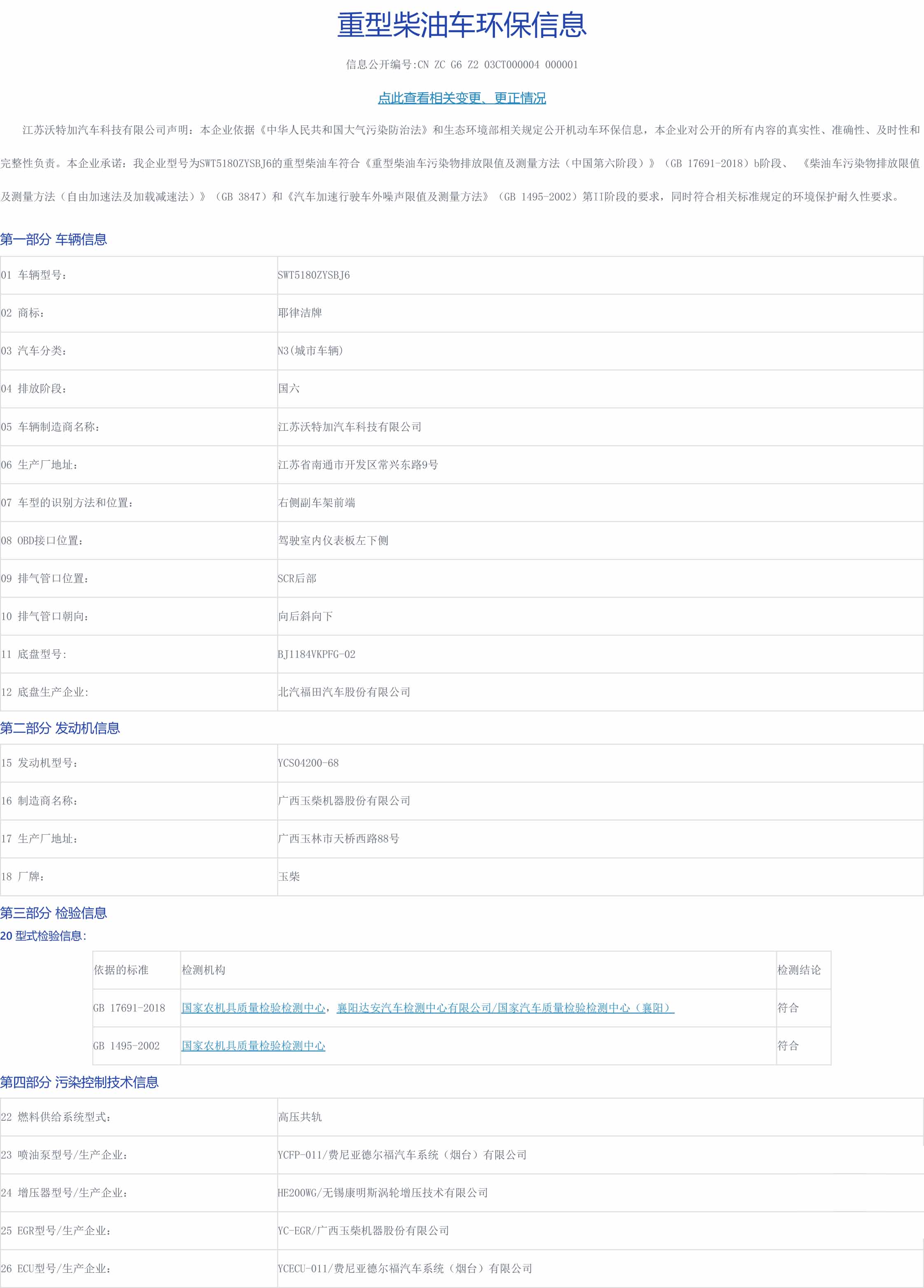 车辆环保信息公开